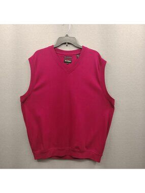 Bolle Golf Tank Vest Sweater Mens XL Pima Cotton Medium Red Knit Sleeveless